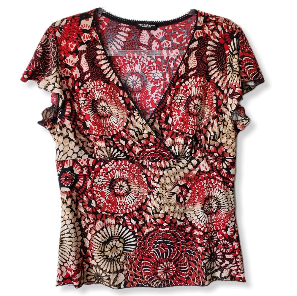 90s Y2K Women Floral Top L Milkmaid Cottagecore Whimsigoth Witchy Fairy Grunge